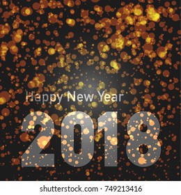 Happy New Year 2018, vector eps10 illustration
