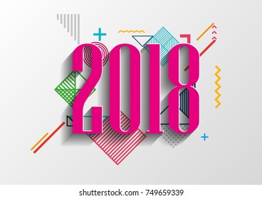 Happy new year 2018 vector background