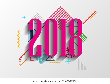 Happy new year 2018 vector background