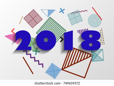 Happy new year 2018 vector background
