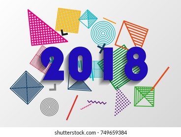 Happy new year 2018 vector background