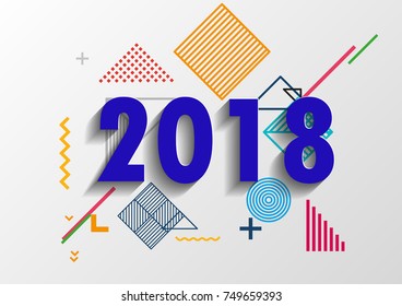 Happy new year 2018 vector background