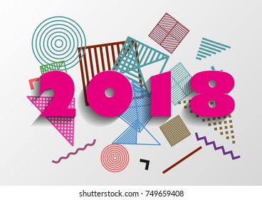 Happy new year 2018 vector background