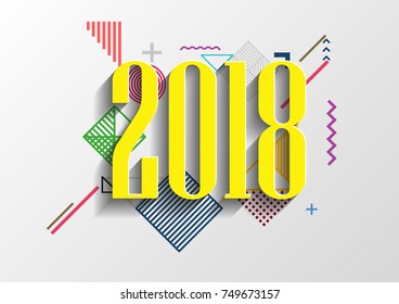 Happy new year 2018 vector background