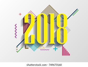 Happy new year 2018 vector background