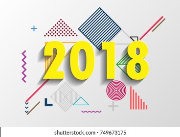 Happy new year 2018 vector background