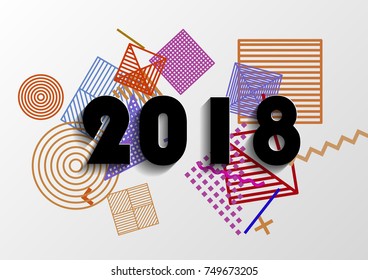 Happy new year 2018 vector background