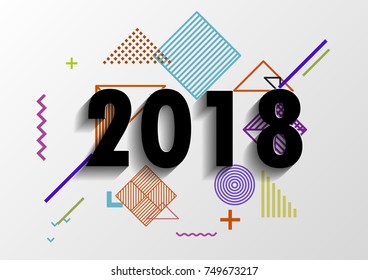 Happy new year 2018 vector background