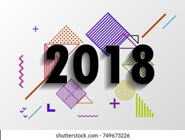 Happy new year 2018 vector background