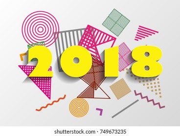 Happy new year 2018 vector background