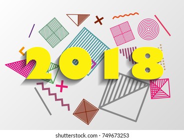 Happy new year 2018 vector background