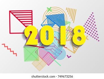 Happy new year 2018 vector background
