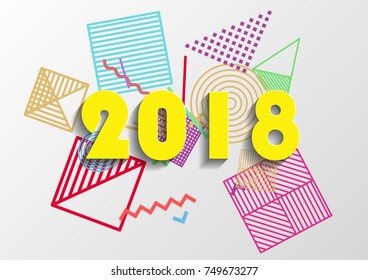 Happy new year 2018 vector background