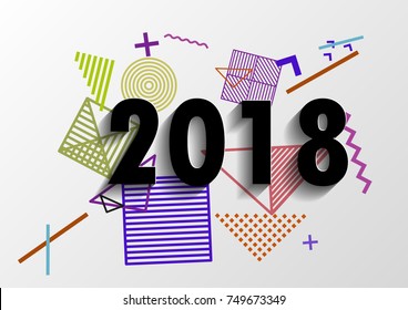 Happy new year 2018 vector background