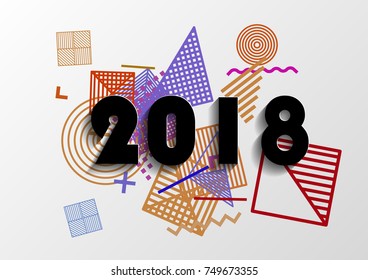 Happy new year 2018 vector background