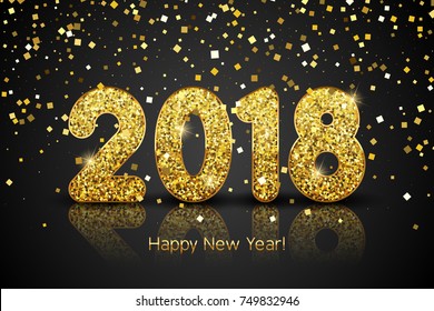 Happy New Year 2018. Vector New Year background