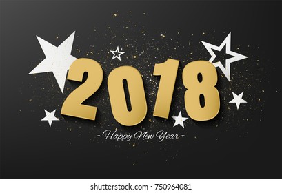 happy new year 2018 vector design
