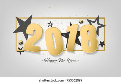 happy new year 2018 vector design
