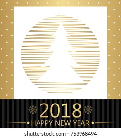 Happy New Year 2018 vector illustration.