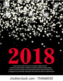 Happy new year 2018 vector illustration lights background