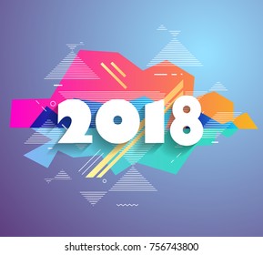 Happy new year 2018 vector background