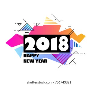 Happy new year 2018 vector background