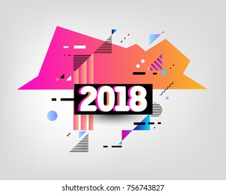 Happy new year 2018 vector background
