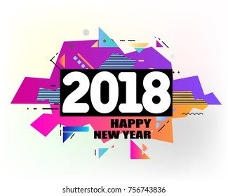 Happy new year 2018 vector background