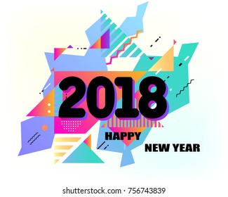 Happy new year 2018 vector background