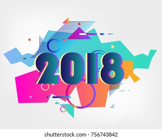 Happy new year 2018 vector background