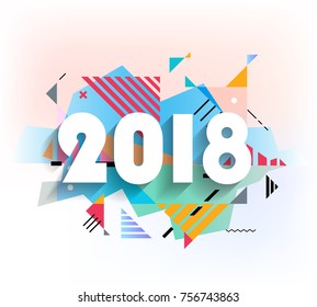 Happy new year 2018 vector background