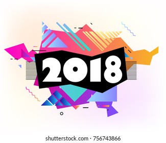 Happy new year 2018 vector background