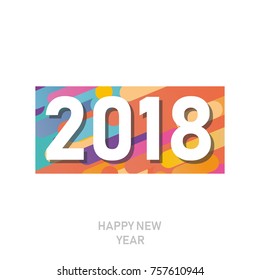 Happy new year 2018 vector background. Vector brochure design template. Cover of business diary for 2018 with wishes.