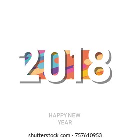 Happy new year 2018 vector background. Vector brochure design template. Cover of business diary for 2018 with wishes.