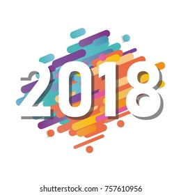 Happy new year 2018 vector background. Vector brochure design template. Cover of business diary for 2018 with wishes.