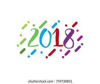 Happy New Year 2018 vector illustration greeting card design.