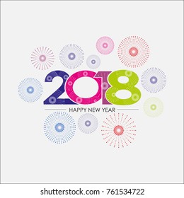 Happy new Year 2018, vector Illustration