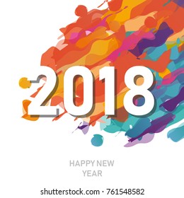 Happy new year 2018 vector background. Vector brochure design template. Cover of business diary for 2018 with wishes. Vector illustration