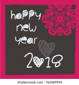 Happy new year 2018. Vector illustration card