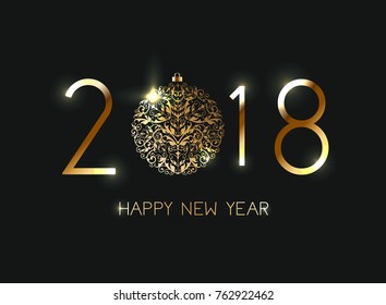 Happy New Year 2018. Vector illustration eps 10
