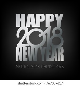 Happy new year 2018 vector background. New Year and Merry Christmas 2018 theme. 