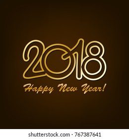 Happy new year 2018 vector background. New Year and Merry Christmas 2018 theme. 