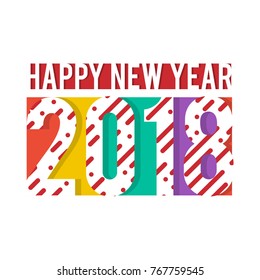 Happy new year 2018 vector background.