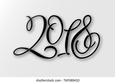 Happy new year 2018. Year 2018 vector design element.
