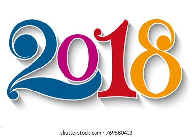 Happy new year 2018. Year 2018 vector design element.