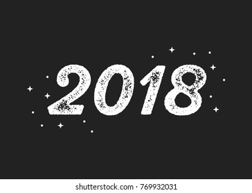 Happy New Year 2018 Vector Text Background
