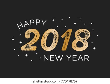 Happy New Year 2018 Vector Text Background
