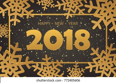 Happy New Year 2018. Vector illustration