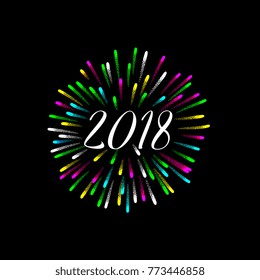 Happy New Year 2018. Vector illustration.