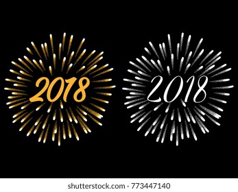 Happy New Year 2018. Vector illustration.